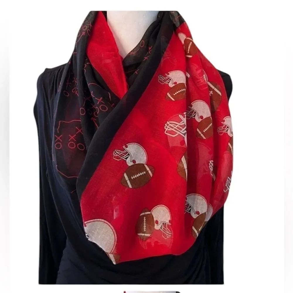 NWT Supia blue and red football theme Infinity scarf